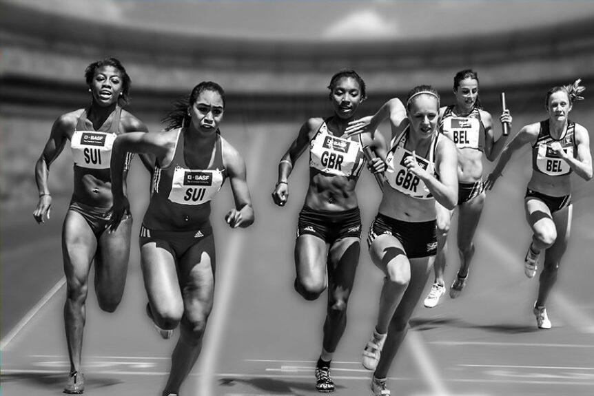 Entrepreneur Tenacity - women running a race