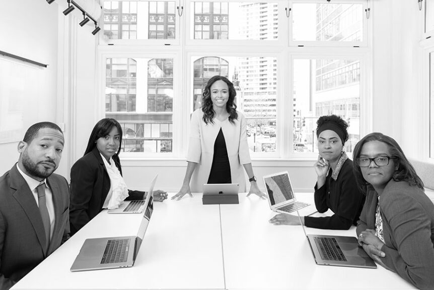 woman leading a meeting